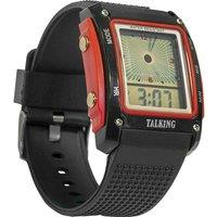 Loops Talking Digital Watch - Water Resistant to 10m - Alarm Function - Black & Red