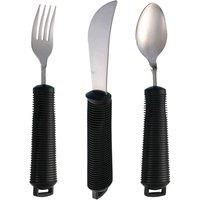 Loops 3 Piece Bendable Cutlery Set - Fork Knife & Spoon - Diswasher Safe - Black