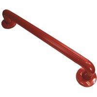 Loops Red UPVC Plastic Bathroom Wall Grab Bar - 450mm Length - Reinforced Fixings