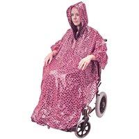 Loops Pink Polka Dot Polyester Wheelchair Poncho - Waterproof Fabric Machine Washable