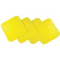 Loops 4 Pack Yellow Silicone Rubber Anti Slip Table Coasters - 90 x 90mm Dishwasher Safe