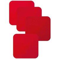 Loops 4 Pack Red Anti Slip Silicone Table Coasters - 140 x 140mm - Dishwasher Safe