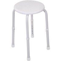 Loops White Multi Purpose Stackable Stool Rust proof Aluminium Frame Height Adjustable