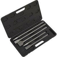 Loops 5 Piece SDS MAX Demolition Kit - Flat & Pointed Chisels - Sturdy Storage Case in Metallics