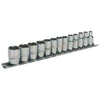 Loops 13 PACK Socket Set - 1/4 Metric Square Drive - 12 Point WallDrive High Torque