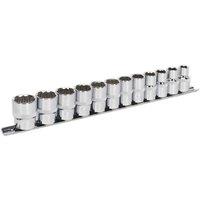 Loops 12 PACK Socket Set - 1/2 Metric Square Drive - 12 Point WallDrive High Torque