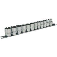 Loops 12 PACK Socket Set - 3/8 Metric Square Drive - 6 Point WallDrive High Torque