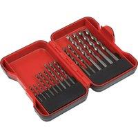Loops 15 Piece Masonry Drill Bit Set - Tungsten Steel Drills - Assorted Sizes in Metallics