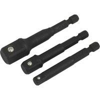 Loops 3 PACK - 1/4" Hex Chuck to IMPACT Socket Adapters - Power Drill Square Driver