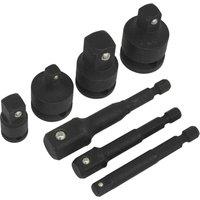 Loops 7 PACK - 1/4" Hex Chuck to IMPACT Socket Adapters - Power Drill Square Drive Set