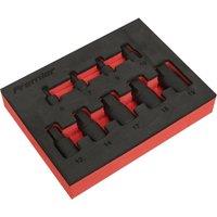 Loops 9 PACK Low Profile Impact Socket Bit Set - 1/4" & 3/8" Square Drive Chrome Moly