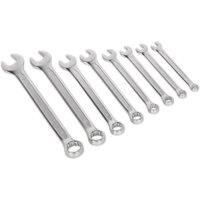Loops 8pc Slim Handled Combination Spanner Set -12 Point Metric Ring Open Head Wrench
