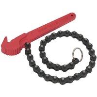 Loops Forged Steel Oil Filter Chain Wrench - 60-106mm Capacity - Twin-Claw Body in Metallics