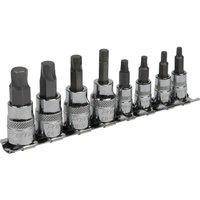 Loops 8pc IMPERIAL Hex Key Socket Bit Set - 1/4" & 3/8" Sq Dr Damaged & Stripped Bolts