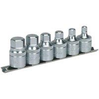 Loops 6pc STUBBY Hex Key Socket Bit Set - 1/2" Square Drive Short Shaft S2 Steel Allen in Metallics