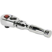 Loops Stubby 72-Tooth Flexi-Head Ratchet Wrench - 3/8 Inch Sq Drive - Flip Reverse