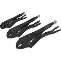 Loops 3 Piece Locking Pliers Set - 125 175 & 250mm Pliers - Chrome Vanadium Steel in Metallics