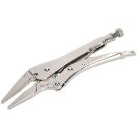 Loops 210mm Long Nose Locking Pliers - Deeply Serrated 60mm Jaws - Riveted Handle