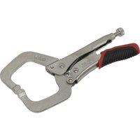 Loops 170mm Locking C-Clamp Pliers - 0-50mm Jaw Capacity - Knurled Adjustment Screw