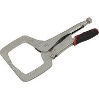 Loops 280mm Locking C-Clamp Pliers - 0-90mm Jaw Capacity - Knurled Adjustment Screw