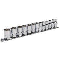 Loops 13pc UNIVERSAL Metric Socket Set - 1/4" Sq - TOTAL DRIVE Fits Most Fasteners