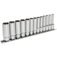 Loops 13pc UNIVERSAL DEEP Metric Socket Set - 1/4" Sq TOTAL DRIVE Fits Most Fasteners