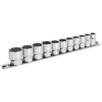 Loops 11pc UNIVERSAL Metric Socket Set - 3/8" Sq - TOTAL DRIVE Fits Most Fasteners