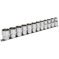 Loops 12pc UNIVERSAL Metric Socket Set - 1/2" Sq - TOTAL DRIVE Fits Most Fasteners