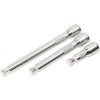 Loops 3 Piece Wobble / Rigid Extension Bar Set - 1/2" Sq Drive - Deep Knurling