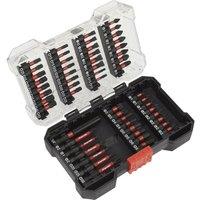 Loops 55 Piece Impact Grade Power Tool Bit Set - S2 Steel Bits - Plastic Storage Case in Metallics