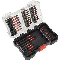 Loops 38 Piece Impact Grade Power Tool Bit Set - S2 Steel Bits - Plastic Storage Case in Metallics