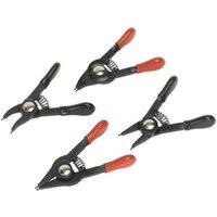 Loops 4 Piece Mini Circlip Pliers Set - 10mm to 22mm Circlips - Spring Loaded Action