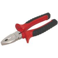 Loops 175mm Combination Pliers - Drop Forged Steel - 18mm Jaw Capacity - Comfort Grip in Metallics