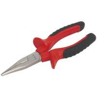 Loops 170mm Long Nose Pliers - Serrated Jaws - Drop Forged Steel - Hardened Cutters in Metallics
