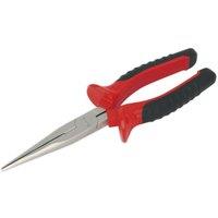 Loops 215mm Long Nose Pliers - Serrated Jaws - Drop Forged Steel - Hardened Cutters in Metallics