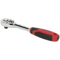 Loops Pear-Head Ratchet Wrench - 1/4" Sq Drive - Flip Reverse - 48-Tooth Ratchet