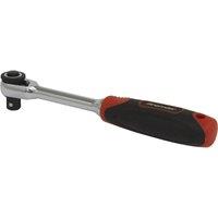 Loops 72-Tooth Compact Head Ratchet Wrench - 1/4" Sq Drive - Flip Reverse - Soft Grip