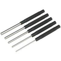 Loops 5 Piece Long Pattern Parallel Pin Punch Set - 200mm Length - Hardened & Treated