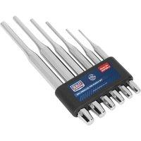 Loops 6 Piece PREMIUM Parallel Pin Punch Set - Hardened & Tempered - Polished Chrome