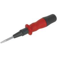 Loops 160mm Sheathed Automatic Centre Punch - Hardened Tip - Comfort Grip Handle