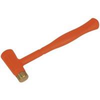 Loops 1.5lb Brass Faced Dead Blow Hammer - Shot Loaded Head - Rubber Grip Anti-Rebound in Metallics