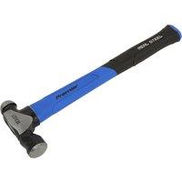 Loops 24oz Ball Pein Hammer - Fibreglass Shaft - Drop Forged Steel - Rubber Grip in Metallics
