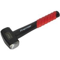 Loops 2.5lb Club Hammer with Fibreglass Shaft - Drop Forged Carbon Steel - Rubber Grip in Metallics