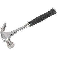Loops 20oz One-Piece Claw Hammer - Drop Forged Steel - Rubber Grip - DIY Nail Remover in Metallics