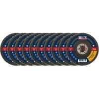 Loops 10 PACK 115mm Aluminium Oxide Flap Discs - 22mm Bore - Assorted Grits Multipack