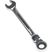 Loops 19mm Flexible Ratchet Combination Spanner - Flexible Ring Head - Chrome Vanadium