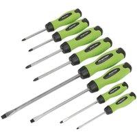 Loops 8 PACK - Hi-Vis Green Hammer Through Screwdriver Set - Hammer Strike Chisel Cap