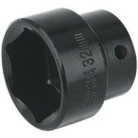Loops 32mm Forged Impact Socket - 1/2 Inch Sq Drive - Chrome-Vanadium Wrench Socket
