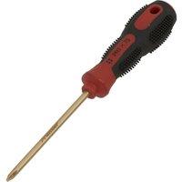 Loops Non-Sparking Phillips Screwdriver - #1 x 75mm - Soft Grip Handle - Die Forged