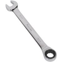 Loops 13mm Ratchet Combination Spanner - Chrome Vanadium Steel - 72 Tooth Ratchet Ring in Metallics